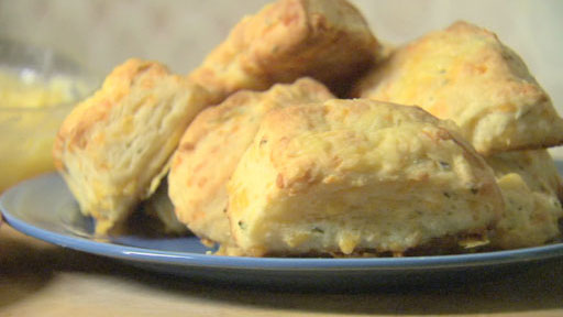 Cheddar & Chive Biscuits Screenshot from America's Heartland Season 10 Episode 12