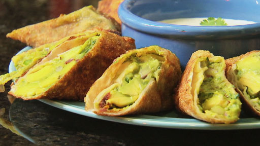 Avocado Egg Rolls & Creamy Verde Sauce Screenshot from America's Heartland Season 10 Episode 16