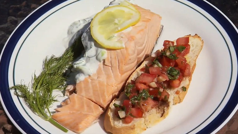Salmon with Cucumber Sauce