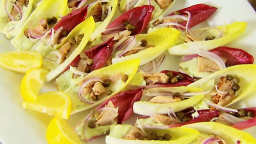 Creamy Smoked Salmon Endive Boats Screenshot from America's Heartland Season 8 Episode 03