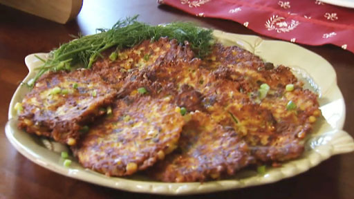 Sweet Corn Fritters with Dill Sour Cream Screenshot from America's Heartland Season 8 Episode 11