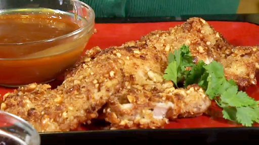 Honey Roasted Peanut Crusted Chicken with Coconut-Soy Sauce Screenshot from America's Heartland Season 9 Episode 18