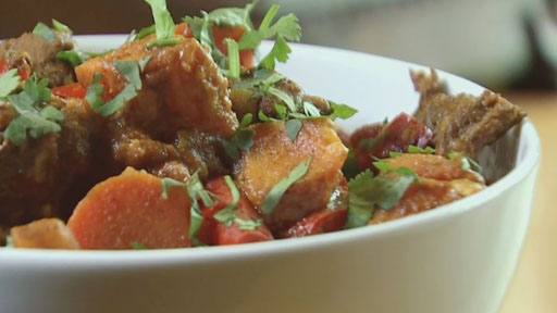 Spicy Sweet Potato & Beef Stew Sundaes Screenshot from America's Heartland Season 9 Episode 22